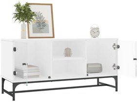 fehér TV-szekrény üvegajtókkal 102 x 37 x 50 cm