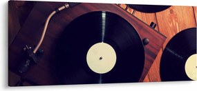 Gramofon lemezek képe (120x50 cm)