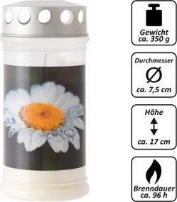 Műanyag sírgyertya „virág” 3 db szett 17 cm