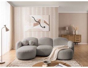 Szürke buklé (U alakú) sarokkanapé Orbit – Ropez