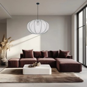 Fehér függőlámpa textil búrával ø 60 cm Mellow – Candellux Lighting