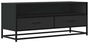 fekete szerelt fa és fém TV-szekrény 100x34,5x40 cm