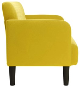 sárga bársony loveseat kanapé 109 cm