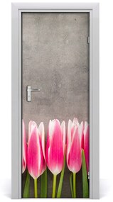 Ajtómatrica rózsaszín tulipánok 95x205 cm