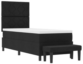 Box Spring Ágy Matraccal és Pad Black 80x200 cm Szövet