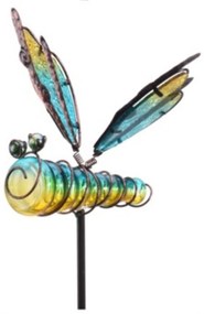 Dragonfly kerti lámpa, 20x6x105 cm, fém, zöld