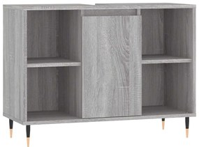 szürke sonoma színű szerelt fa mosdószekrény 80 x 33 x 60 cm