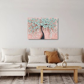Kép - Pasztell kék virágok (üvegen) (70x50 cm)