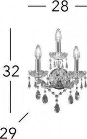 Fali Lámpa Arany SCHÖNBRUNN KOLARZ 3844-63-3-SPT