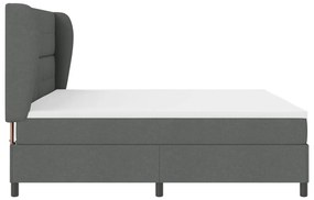 vidaXL Boxspring Ágy Matrac nélkül Sötétszürke, 200x200 cm Szövet