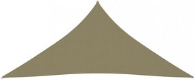 bézs háromszögű oxford-szövet napvitorla 4,5 x 4,5 x 4,5 m