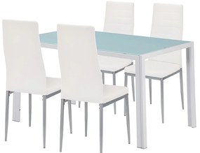 Mabel 4+1 étkező garnitúra fehér-szürke