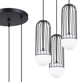 Sollux SL.1336 - Csillár zsinóron BRINA 3xG9/8W/230V fekete