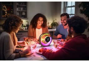 Immax 08981L - RGBW LED asztali lámpa ébresztővel, 20W, USB, dimmelhető