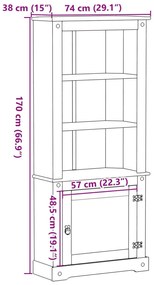 Corona tömör fenyőfa magasszekrény 74 x 38 x 170 cm