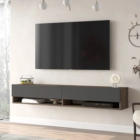 [en.casa] TV-állvány Laitila 180x31,5x29,5cm sötét tölgy/antracitszürke