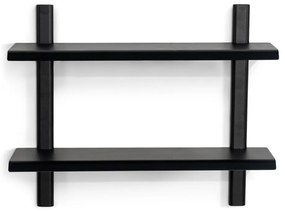 Fekete többszintes fém fali polc 60 cm Hola – Spinder Design