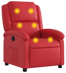 vidaXL piros műbőr dönthető masszázsfotel