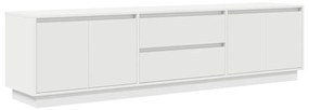fehér TV-szekrény LED-lámpákkal 193,5x41x50 cm