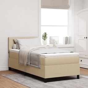Boxspring ágy matraccal Világos zöld szürke Egyszemélyes Kordbársony