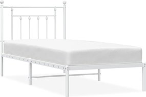 vidaXL fehér fém ágykeret fejtámlával 90x190 cm
