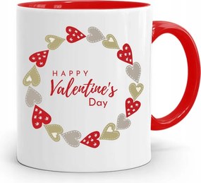 Piros Bögre Valentin Napra Happy Valentines Day fényképes nyomtatással