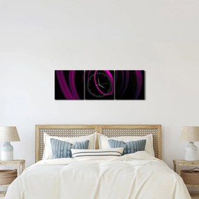 Kép - lila vonalak (órával) (90x30 cm)