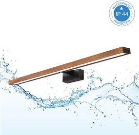 BRILAGI-LED Fürdőszobai tükörvilágítás 3 az 1-ben WOODY MIRROR LED/15W/230V 80 cm IP44 fekete/tölgy