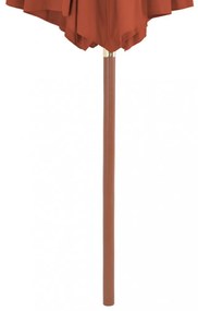 terrakotta kültéri napernyő farúddal 300 cm