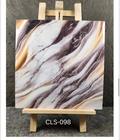 12 Db Királyi Márvány Dekor Lap Falpanel Falra 60 X 60 Cm Fényes Vízálló Felülettel Fekete-Sárga 1
