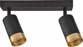 Arras 2 fali-mennyezeti lámpa fekete-arany GU10