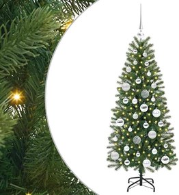 vidaXL Mű karácsonyfa 150 LED-del állvánnyal Zöld 120 cm PE és PVC