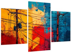 Kép - Absztrakt elektromos vezetékek (90x60 cm)