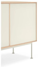 Yoko krémfehér komód tölgyfa dekorral, szélesség 180 cm - Teulat