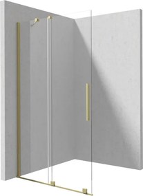 Prizma csúsztatható walk-in zuhanyfal_120x195, szálcsiszolt arany