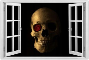 Poszter 60x40 Koponya rózsával