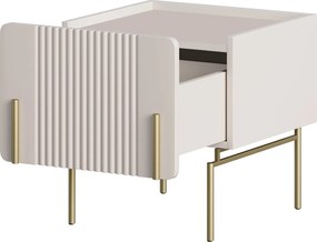 Malmi éjjeliszekrény 45 cm fiókkal - kasmír / arany lábak