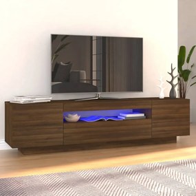 Barna tölgyszínű tv-szekrény led-lámpákkal 160x35x40 cm