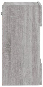 2 db szürke sonoma fali szekrények LED világítással TV-hez 40x30x60,5 cm