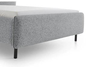 Világosszürke kárpitozott franciaágy ágyrács nélkül 180x200 cm Primo – Meise Möbel