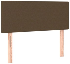 barna szövet rugós és LED-es ágy matraccal 80 x 200 cm