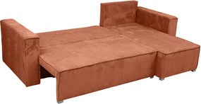 AKCIÓ Terrakotta sarokkanapé SMART COSARO, kétoldalas + 2 díszpárna INGYENESEN II. osztály