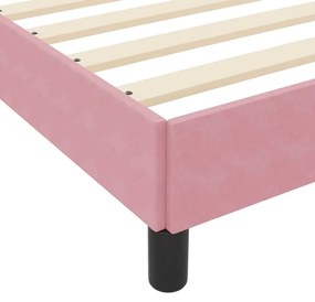 Boxspring ágy matraccal Rózsaszín 140 x 190 cm Bársony
