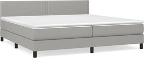 vidaXL világosszürke szövet rugós ágy matraccal 200 x 200 cm