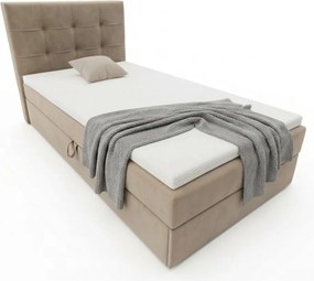 Kárpitozott boxspring ágy DIRELIS TRINITY 90x200 cm bézs Matrac: Bonell rugós matrac