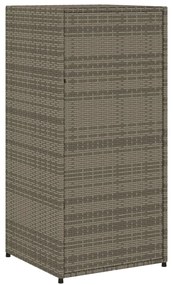 szürke polyrattan kerti tárolószekrény 55 x 55 x 111 cm