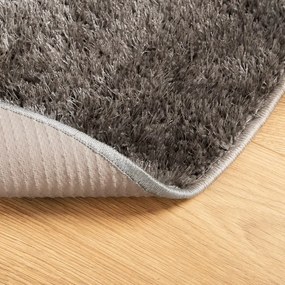 ISTAN szürke hosszú szálú fényes szőnyeg Ø 80 cm