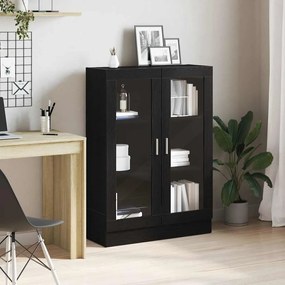 fekete tölgy színű szerelt fa könyvszekrény 82,5x30,5x115 cm