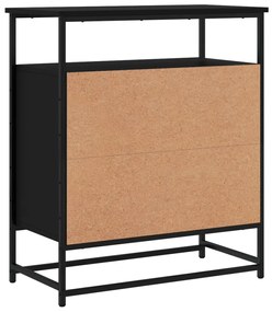 fekete szerelt fa tálalószekrény 60 x 35 x 80 cm