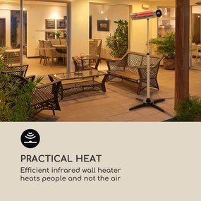 Blumfeldt Dark Wave, infravörös hősugárzó, 2000 W, aranyozott széncső, IP65, alumínium